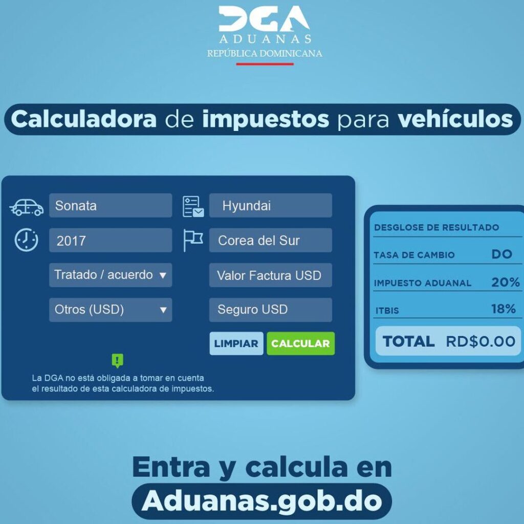 calculadora impuestos vehiculos rd determina el costo total